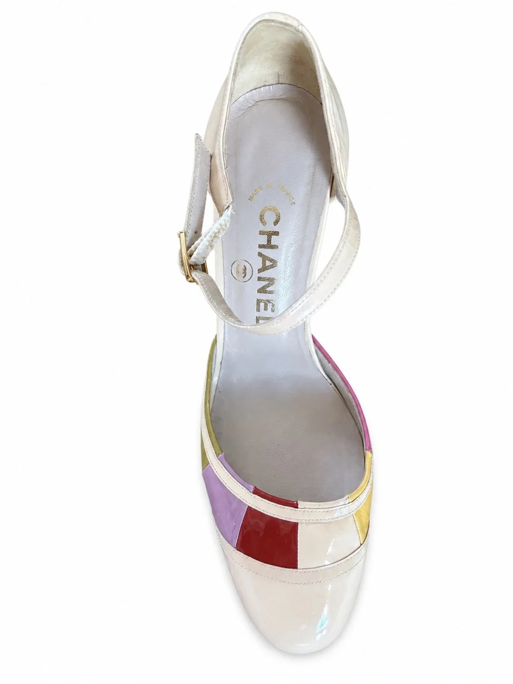 Vintage CHANEL Y2K Leather Mary Jane Heels